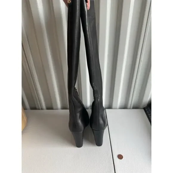 Michael Kors Wedge Leather Knee High Boots 8.5 - Picture 3 of 6
